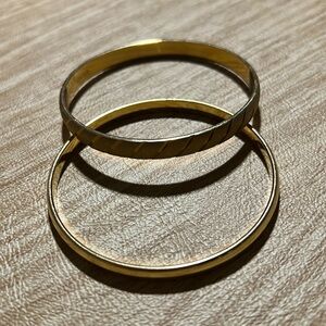 Set of 2 Gold Tone Monet Bangle Bracelets
